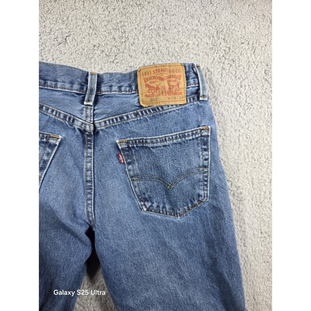 MENS LEVIS 550 Premium JEANS‎ SZ 29x34 DENIM Straight Leg - Picture 5 of 9